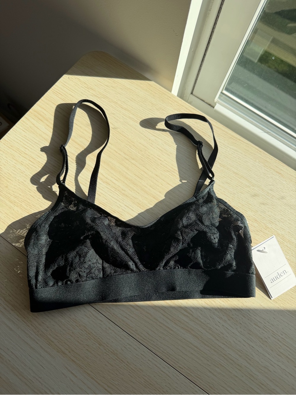 Auden Black Lace Wireless Bralette